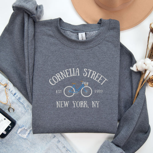 Cornelia Street Bicycle Embroidered Sweatshirt