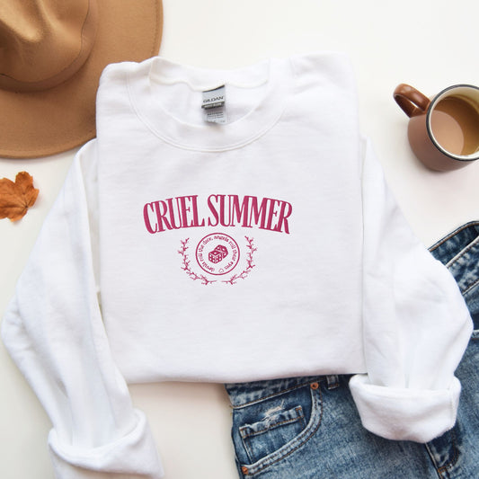 Cruel Summer Embroidered Varsity Sweatshirt
