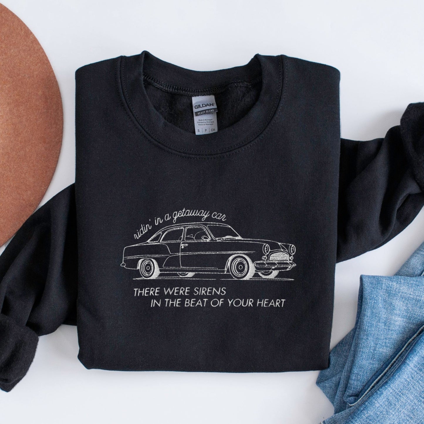 Ridin' In A Getaway Car Embroidered Sweatshirt