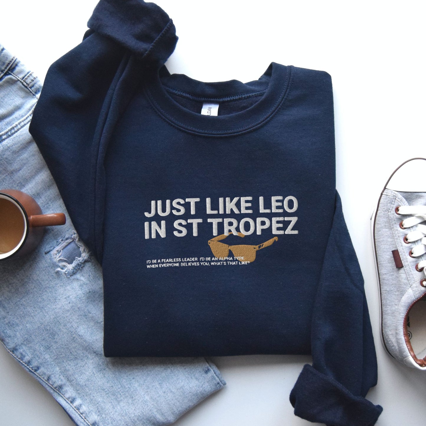 Just Like Leo Embroidered Sweatshirt