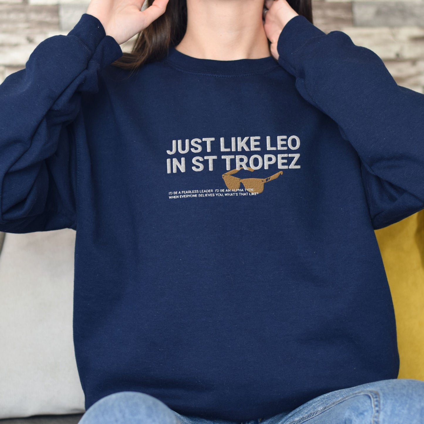 Just Like Leo Embroidered Sweatshirt